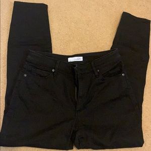 Loft Curvy Skinny high waist black ankle jeans